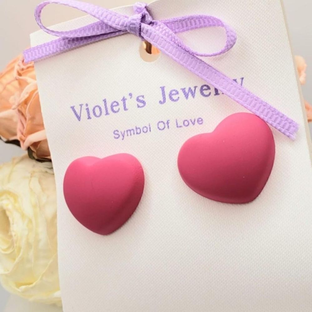 2/$20 Brand New Cute Pink Hearts Earrings